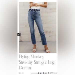 Flying monkey stretch jeans size 26